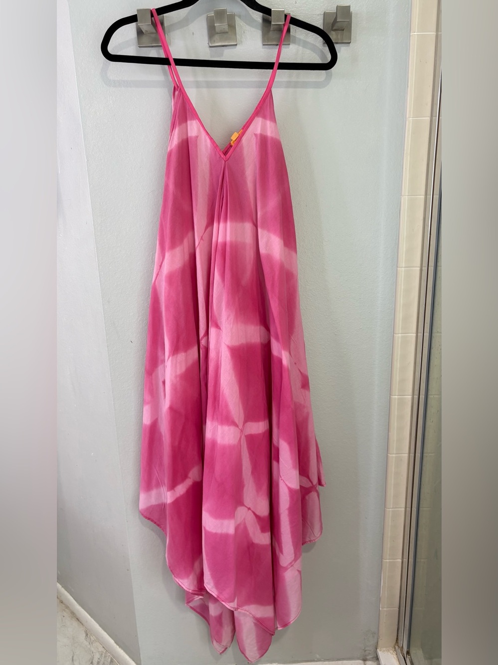 Roberta Roller Rabbit Pink Tie-Dye Asymmetrical Spaghetti Strap Dress